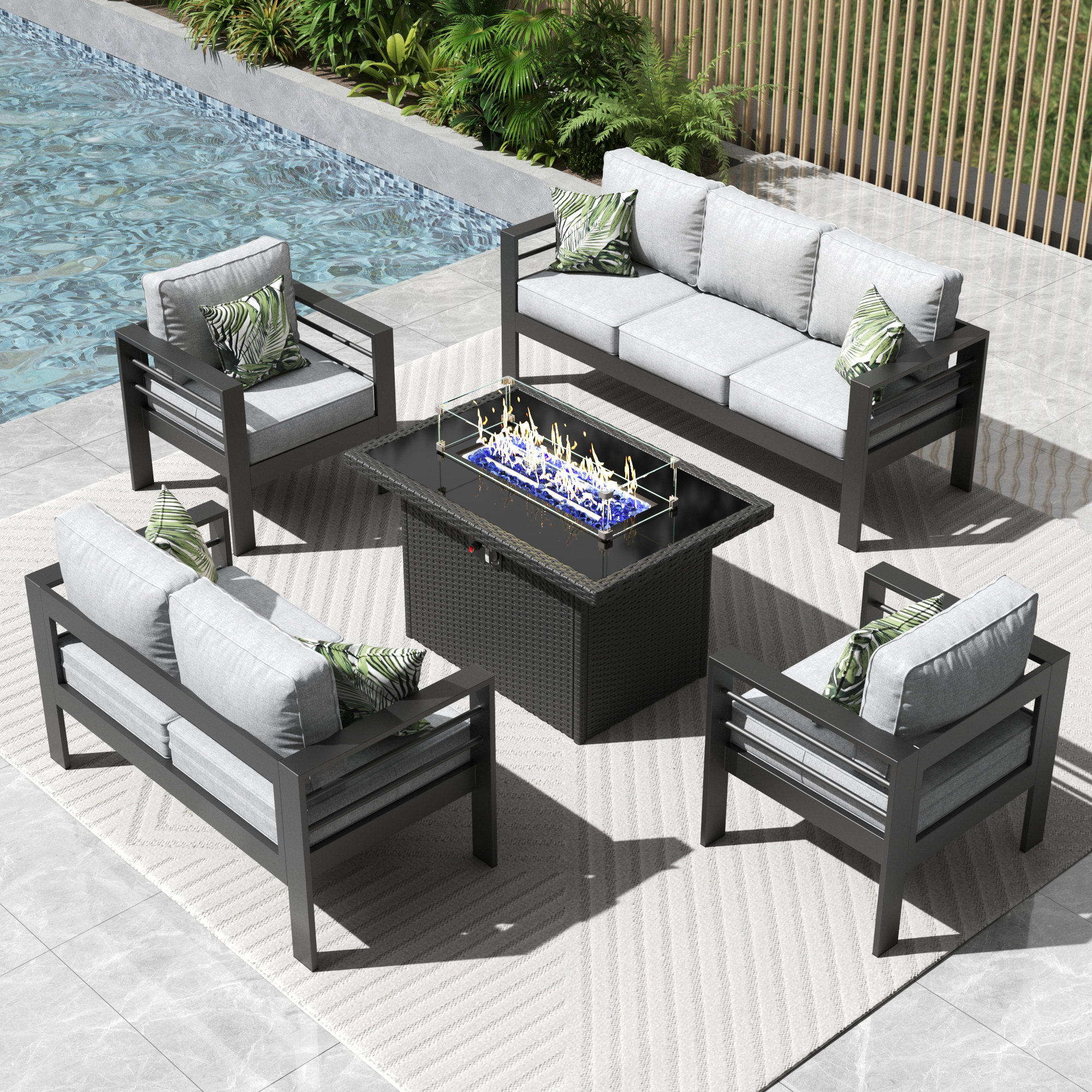 LayinSun Alturas Standalone Product 5 Piece Seating Group with
